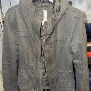 Women’s Full Tilt Army Green Utility Hooded Zip Up Jacket Coat Size Medium